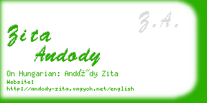 zita andody business card